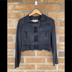 HACHE linen blend cropped jacket 42